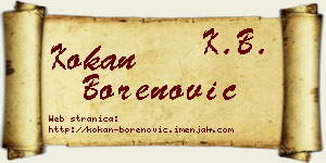 Kokan Borenović vizit kartica